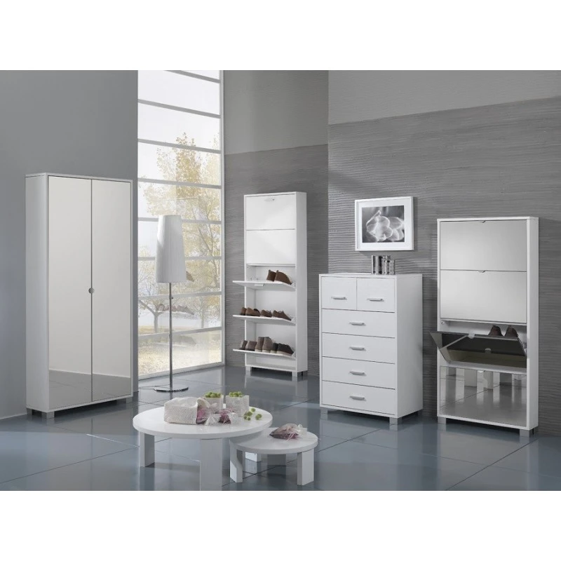 Scarpiera Slim Con Specchio 12 Paia Art.754SPFU 4 Scarpiera Slim Con Specchio 12 Paia Art.754SPFU - immagine 2