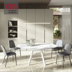 Tavolo Brooklyn Ingenia Casa Bontempi Allungabile Rotondo