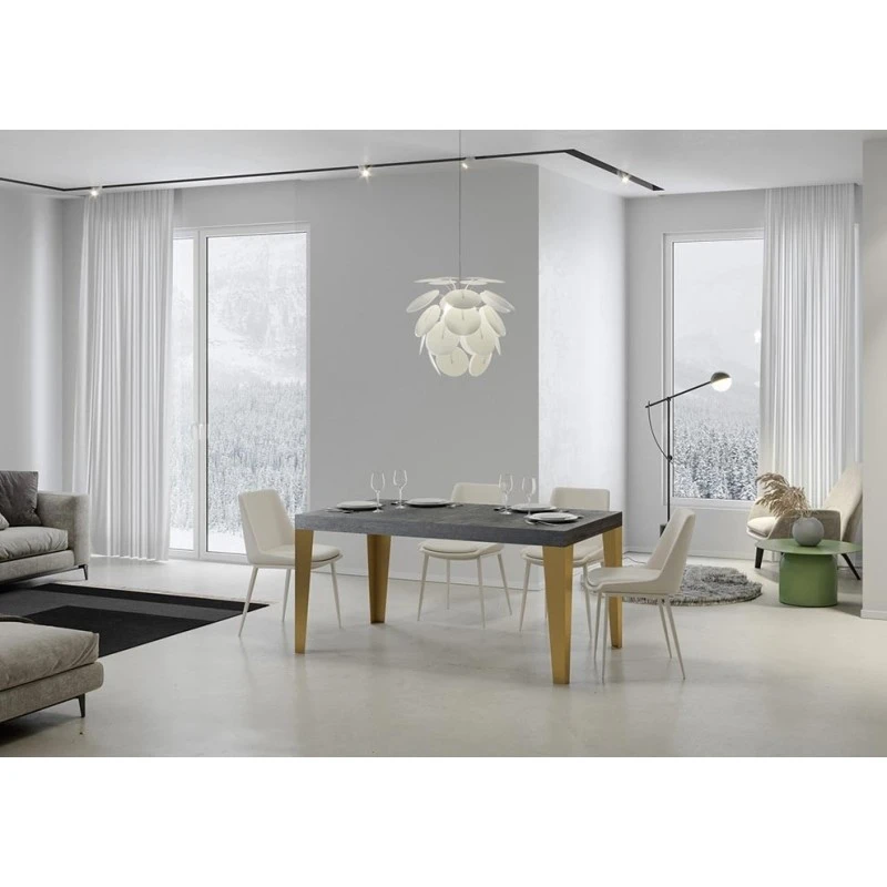 Tavolo Flame Itamoby Allungabile Telaio Oro 4 Tavolo Flame Itamoby Allungabile Telaio Oro - immagine 2