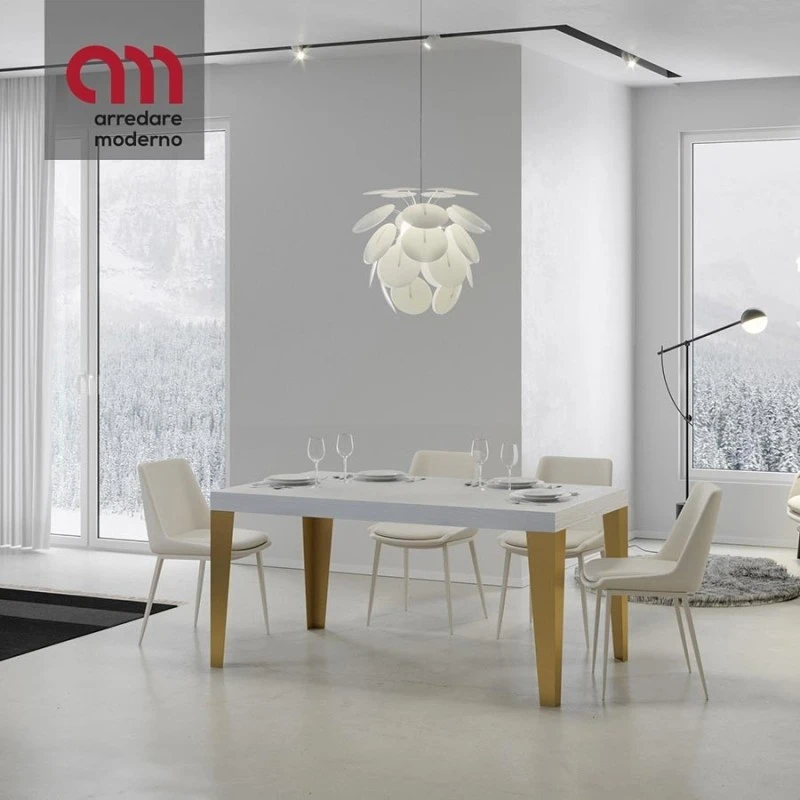 Tavolo Flame Itamoby Allungabile Telaio Oro 3 Tavolo Flame Itamoby Allungabile Telaio Oro