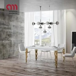 Tavolo Karamay Itamoby Allungabile Telaio Oro