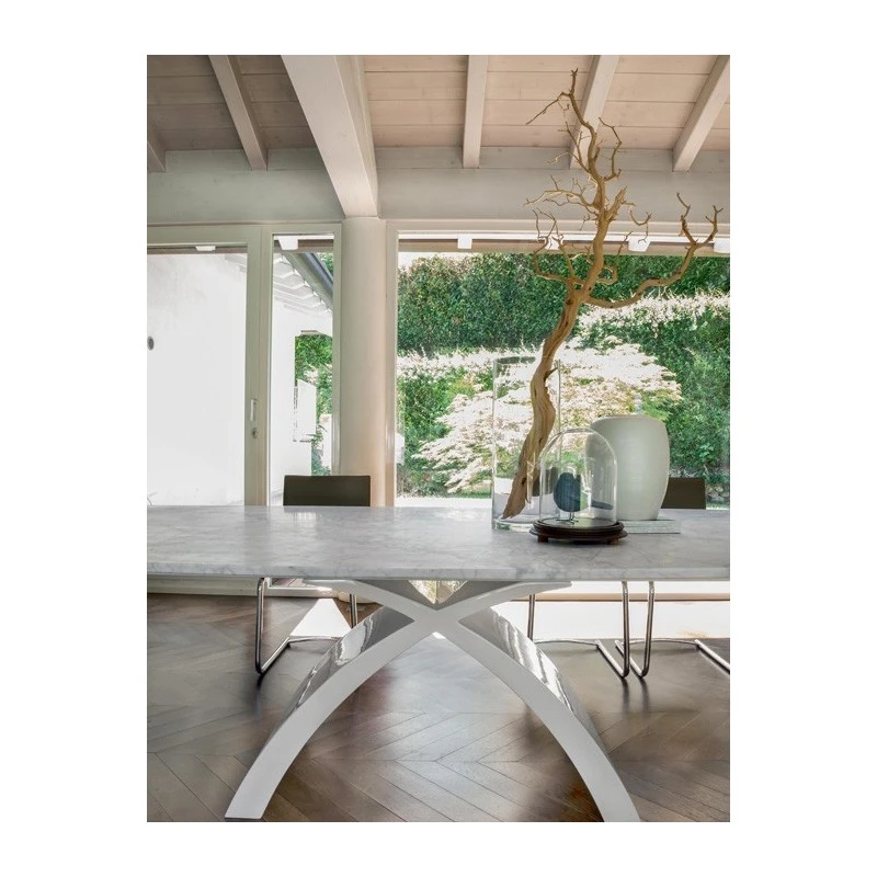 Tavolo Tokyo Tonin Casa Fisso Vetro E Marmo 7 Tavolo Tokyo Tonin Casa Fisso Vetro E Marmo - immagine 5